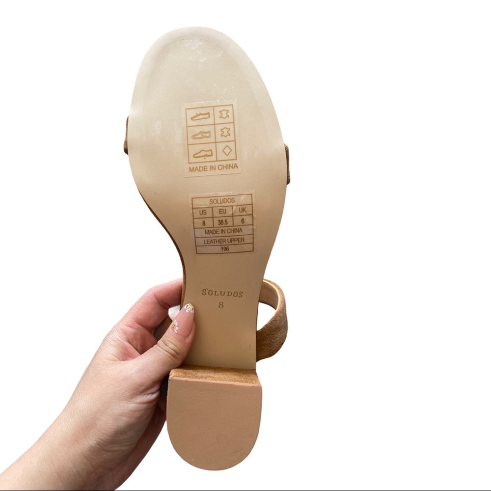 Soludos Ines Heel Walnut Leather Sandals - Picture 4 of 10